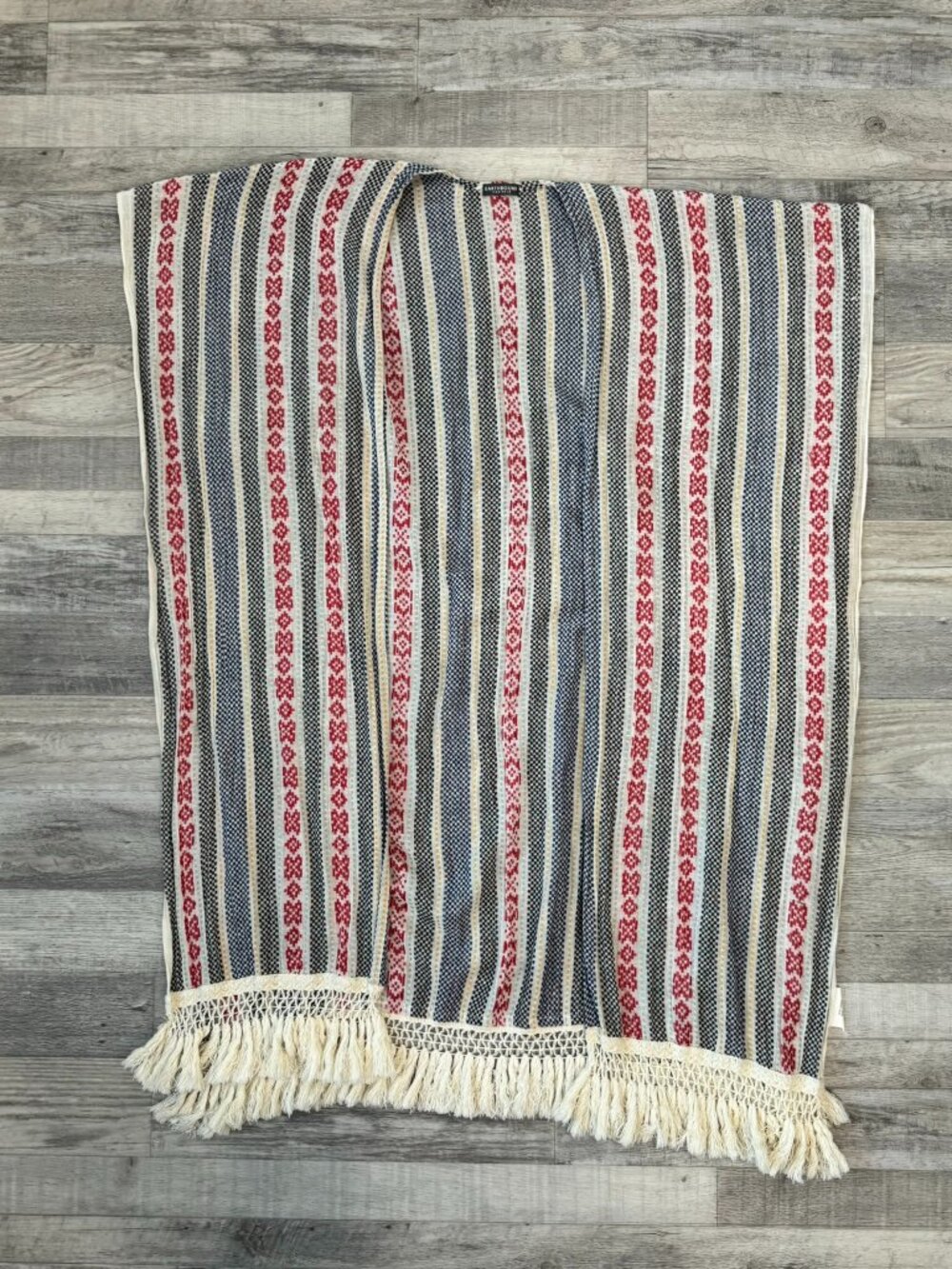 Earthbound Trading Co. Open Front Kimono OSFM Drape, Fringe, Open Side K42